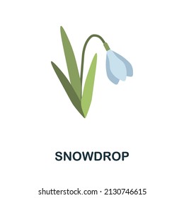 Snowdrop flat icon. Colored element sign from flowers collection. Flat Snowdrop icon sign for web design, infographics and more.