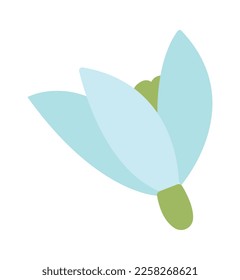 Snowdrop flower bloom flat icon Springtime. Vector illustration