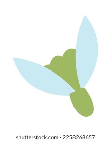 Nevowdrop flor flor de nieve icono plano Springtime. Ilustración del vector