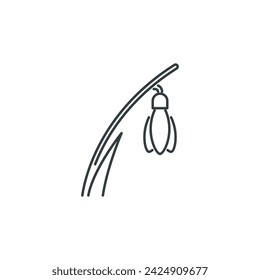 Snowdrop, flower, ecology, nature, eco, green icon, vector illustration