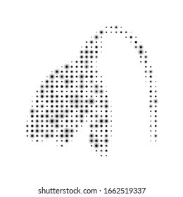 The snowdrop flower filled with black dots. Vector illustration on white background