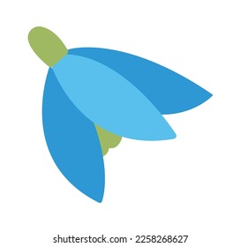Snowdrop flower flat icon Springtime. Vector illustration