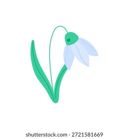 Ilustração do vetor de flor de gota de neve. Flor de primavera minimamente delicada simbolizando renovação, pureza, e o primeiro sinal de despertar da natureza.