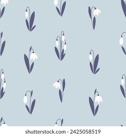 Patrón sin fisuras de las flores de nieve. Impresión para textiles, papel pintado, papel de embalaje. Ilustración vectorial en estilo plano