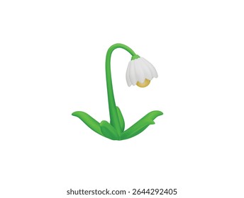 snowdrop icon 3d illustration render