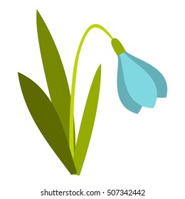 Snowdrop icon. Flat illustration of snowdrop vector icon for web
