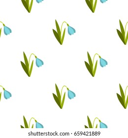 Snowdrop pattern seamless flat style for web vector illustration