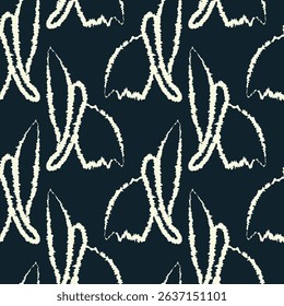 snowdrop stylized outline seamless pattern