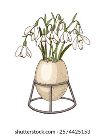 Snowdrops in an egg vase