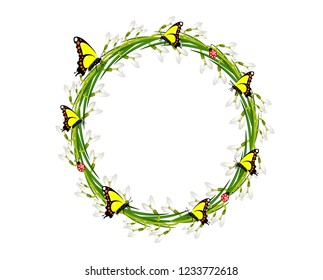 Snowdrops frame background