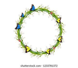Snowdrops frame background