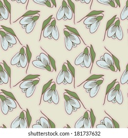 snowdrops seamless pattern