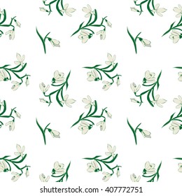 Snowdrops Seamless Pattern