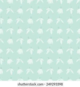 Snowdrops and spring snowflakes vector background