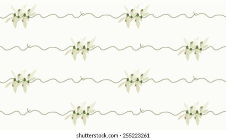 Snowdrops vector seamless background
