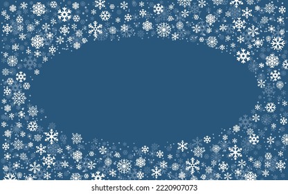 Snowed border frame. Christmas background. Vector illustration. Eps 10.
