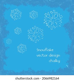 Snowfakes with frozen frame, winter motive greeting card vector