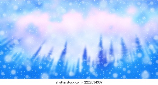 Nevada contra el borroso fondo invernal, efecto bokeh