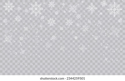 Schneefall-Hintergrund: Winterweihnachtslandschaft mit Fallenden Schneeflocken. Vektorgrafik.
