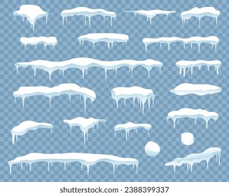 Snowfall Big Set Isolated Transparent Background 
With Gradient Mesh, Vector Illustration
