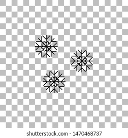 Snowfall. Black flat icon on a transparent background. Pictogram for your project