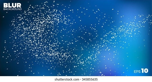 Snowfall with Blue Background. Snowflakes falling in front of a blue background. Vector modern illustration
