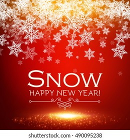 Snowfall Christmas Background. Seasonal Wallpaper. Vector illustration