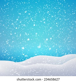 Snowfall and drifts. Vector illustration concept for your artwork, posters, flyers, greeting cards. 