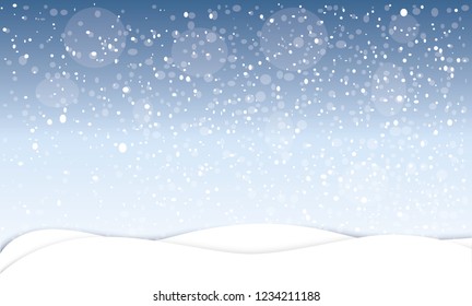 	
Snowfall. Falling snowflakes. Christmas snow. Vector illustration.