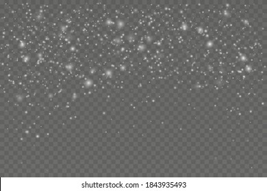 Nevada y copos de nieve cayendo sobre fondo oscuro y transparente. Fondo de nieve. Sobrecoste de nieve realista. Nochebuena de invierno y decoración de nieve de Año Nuevo.