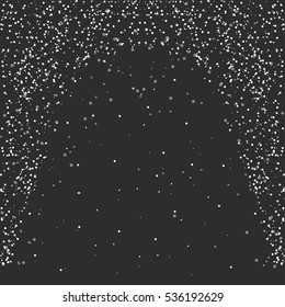 Snowfall frame falling snow Decoration for festive Christmas and happy New Year posters postcards backgrounds Vector