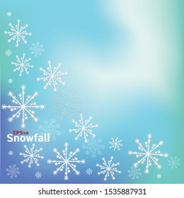 Snowfall frozen mesh background. Winter gradient Vector Illustration with snowflakes. Abstract celebration banner