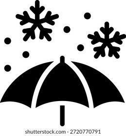 vetor de ilustração de ícone de glifo de queda de neve