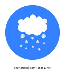 Snowfall icon in black style isolated on white background. Weather symbol stock vector illustration.