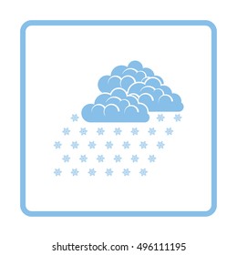 Snowfall icon. Blue frame design. Vector illustration.