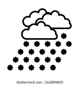 Snowfall Icon. Bold outline design with editable stroke width. Vector Illustration.
