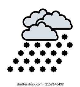 Snowfall Icon. Editable Bold Outline With Color Fill Design. Vector Illustration.