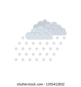 Snowfall icon. Flat color design. Vector illustration.