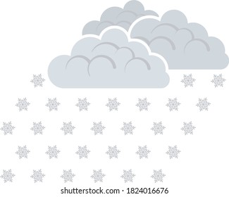 Snowfall Icon. Flat Color Design. Vector Illustration.
