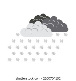 Snowfall Icon. Flat Color Design. Vector Illustration.