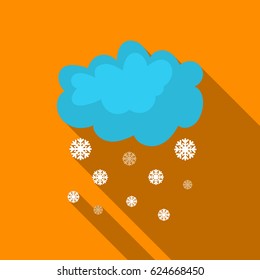 Snowfall icon in flate style isolated on white background. Weather symbol stock vector illustration.