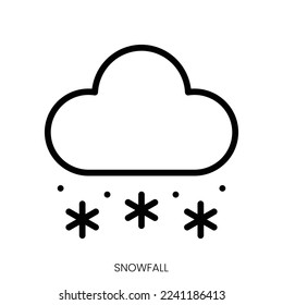 snowfall icon. Line Art Style Design Isolated On White Background
