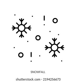 snowfall icon. Linear style sign isolated on white background. Vector illustration