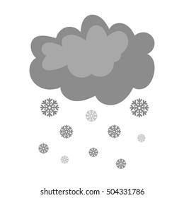 Snowfall icon in monochrome style isolated on white background. Weather symbol stock vector illustration.