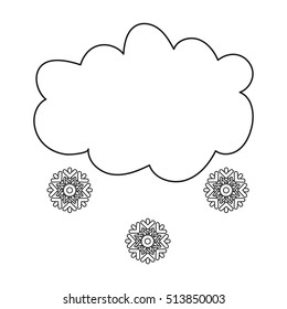 Snowfall icon in outline style isolated on white background. Weather symbol stock vector illustration.