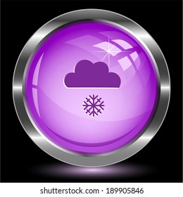 Snowfall. Internet button. Vector illustration.