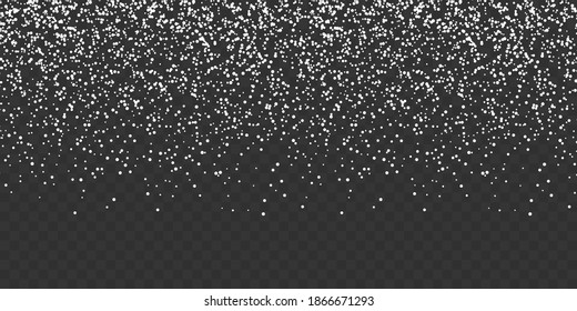 Snowfall isolated on transparent background. Falling Snow. Snow with snowflakes vector illustration. Realistic christmas snow