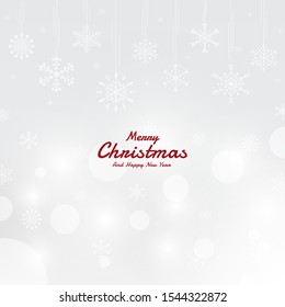 Snowfall modern snowflake design line blur background with space for your text. vector illustration