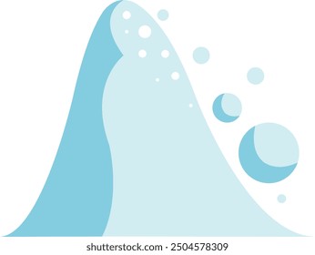 Snowfall mountain color icon. Frozen peak with snow balls