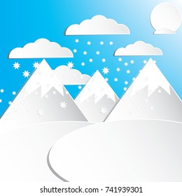 Snowfall in the mountains.